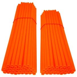 80x Couvre Rayon Orange Fluo Roue Avant Arriere Jante Tube Paille Fendue 190mm 210mm Velo Cyclomoteur Moto Cross Enduro Dirt