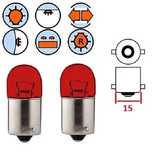 2x Ampoule 12v 5w Ba15s Rouge Voiture De Collection Moto Ancienne Vintage Feu Position Clignotant Stop Arriere Mobylette