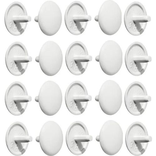 Cache vis - Plastique - Blanc RAL 9010 - Lot de 20 - Cruciforme - Protection des trous