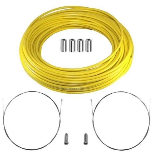 Kit Cable Gaine Derailleur Jaune 4mm Teflon Velo Cycle Route Ville Vtt Acier