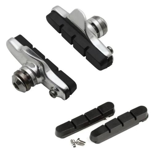 Porte Patin Frein Vélo Route Course À Cartouche Type Shimano Aluminium 55mm (Paire Avec Cartouches De Rechange)