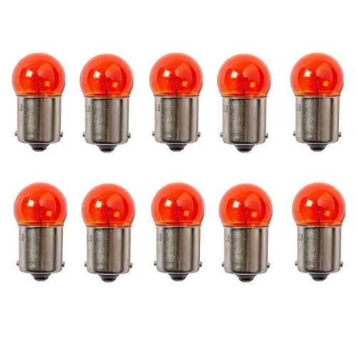10x Ampoule 12v 10w Ba15s Orange Petit Globe Clignotant Voiture Moto Scooter Mobylette