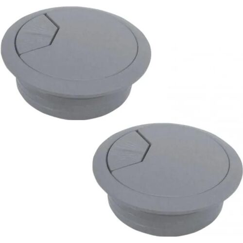 2x PASSE CABLE BUREAU DIAMETRE 80 GRIS 80MM ROND ORDINATEUR PC FIL ELECTRIQUE