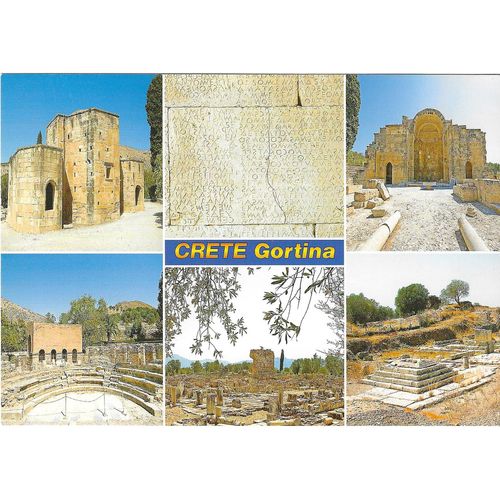 Grèce - Crète, Très Belle Carte Postale Neuve. Vues De Gortina.