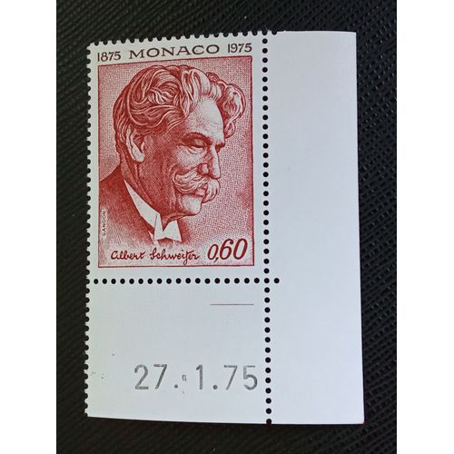 Timbre Monaco Y T 1011 Albert Schweitzer (1875-1965), Centenaire De La Naissance 1975 ( 060809 )
