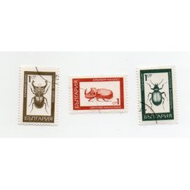 Bulgarie- Lot De 3 Timbres Oblitérés- Insectes