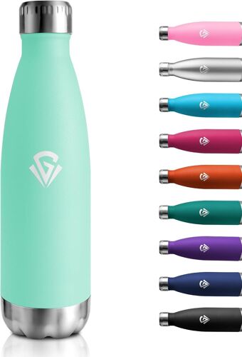 Bouteille Isotherme 500ml, Bouteille D'eau Inox Double Paroi, Gourde Métal Sans Bpa, Bouteille Étanche, Gourde Sport Yoga Bureau École Randonnée Voyage Camping, Pour Enfant Ou Adulte