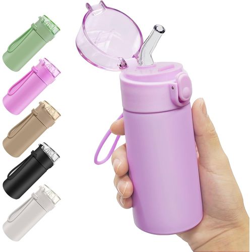 Meimie-150ml Petite Bouteille Isotherme,Gourde Isotherme Avec Couvercle Verrouillable Anti-Fuite,Bouteille D'eau Acier Inoxydable À Double Paroi,Sans Bpa,Pour Running,École,Bureau(Rose)