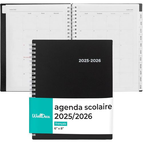 Teppc-Agenda 2025 2026, Agenda Scolaire & Professionnel, Planificateur Journalier, Hebdo & Mensuel, Carnet De Rendez-Vous, Reliure Double Spirale, Juil 2025¿Juin 2026 (20,3 X 15,2 Cm)