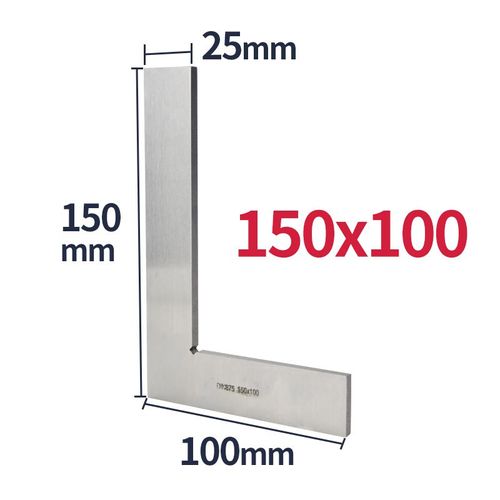 Règle carrée à bord plat de 90 degrés outils de menuiserie outils de menuiserie outil de mesure d'angle en métal ensemble de jauge carrée à essai multiple - Type 150x100 Square 90DEG