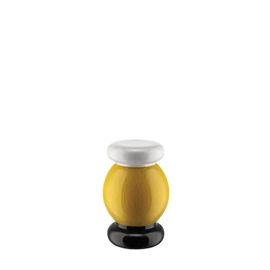 Alessi - Mp0210 - Totem Domestici Es18 1 - Moulin A Sel, Poivre Et Epices Design En Bois De Hetre, Jaune, Noir Et Blanc