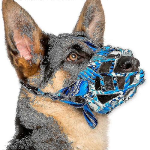 (6-Blanc Bleu) Muselière Pour Chien, Muselière Panier En Silicone Pour Chiens De Petite, Moyenne Et Grande Taille, Muselière Souple Pour Cage, Empêche Les Morsures Et La Mastication, Permet De Boire