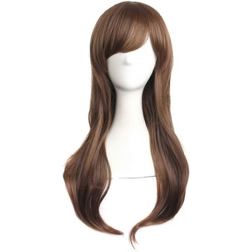 Perruque De Cosplay Aux Cheveux Bouclés Longs De 70 Cm (28 Pouces) (Marron Camel)