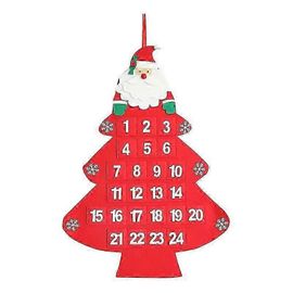 Calendrier de Noël à motifs mignons, calendrier de l'Avent de Noël, calendrier de compte à rebours de Noël en feutre, articles de décoration pour sapin de Noël