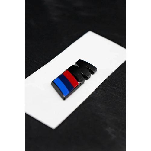 Logo Bmw M Noir Brillant 3d Latéral, Coffre Voiture Badge Sport  4.5cmx1.5cm