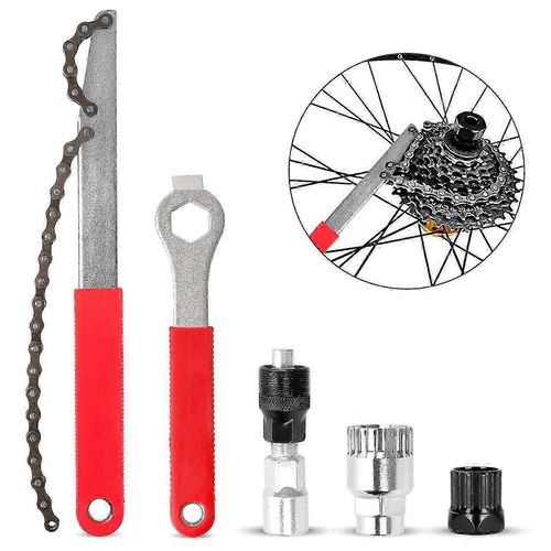 Kits D'outils De Démontage De Chaîne De Vélo Le Kit D'outils De Réparation De Vélo Comprend Un Extracteur De Manivelle De Vélo, Une Clé, Un Extracteur De Support Et Un Pignon De Chaîne De Volant D'inertie De Vélo