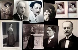 Lot De 10 Photos Anciennes : Portraits De Femmes Et D'Hommes Signés Années 20 À 50 (Aristide Gautier)