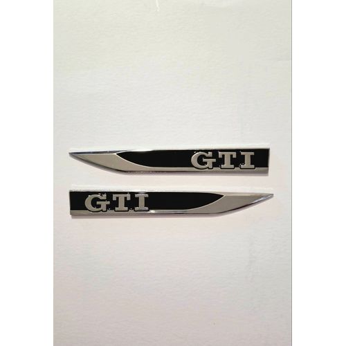 Lot 2x Emblème Vw Golf Gti Noirsigle Badge Monogramme Pour Ailes