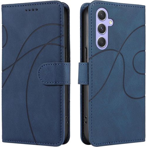 Coque Pour Samsung Galaxy A54 5g, Portefeuille Magnetique Housse En Cuir Pu, Etui A Rabat De Protection Pour Samsung A54 5g, Bleu