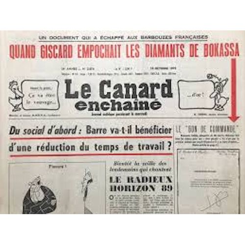 Le Canard Enchainé N° 3076 Diamants De Bokassa