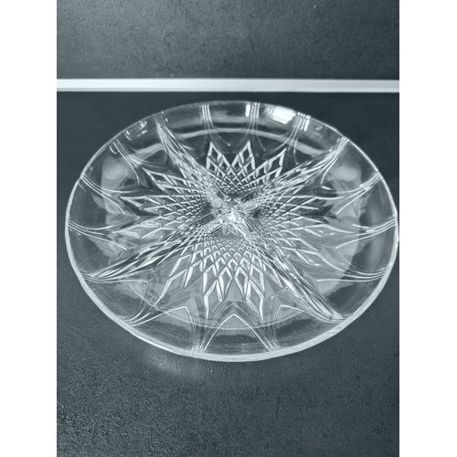 Plat En Verre Ciselé 4 Compartiments Vintage
