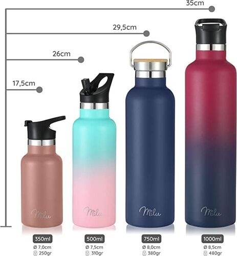 Sac En Néoprène Pour Gourde En Acier Inoxydable 350 Ml, 500 Ml, 750 Ml, 1000 Ml - Pièce De Rechange - Sac Isotherme Pour Les Déplacements - Avec Dragonne (750 Ml)