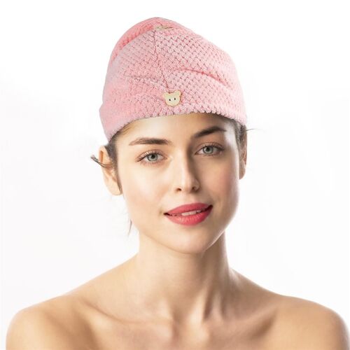 Intirilife Serviette Pour Tous Types De Cheveux En Rose - Turban De Cheveux Confortable Et Doux Pour Un Séchage Pratique, Rapide Et Respectueux De Vos Cheveux
