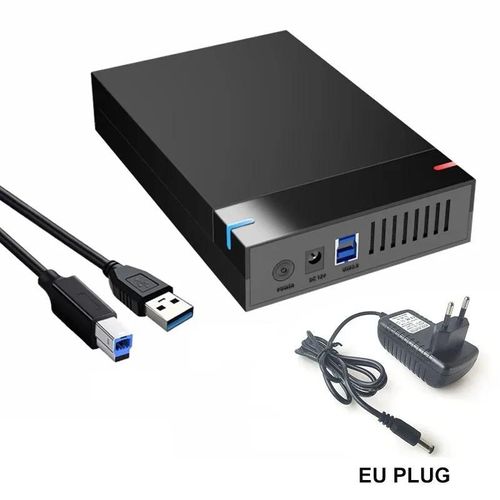 Boîtier de disque dur externe USB 3.5 vers SATA, lecteur de disque dur, prise en charge de 10 To, adaptateur haute vitesse pour PC Lapop, 3.0 pouces--EU