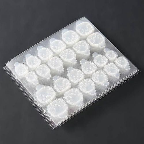 Lot De 10 Feuilles D'autocollants Transparents Double Face Pour Faux Ongles 