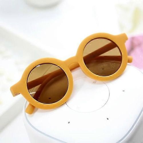 Lunettes De Soleil Polarisées D'été Pour Enfants, Protection Uv, Rondes Et Rétro, Polarisées, Protection Uv 400 (Jaune)