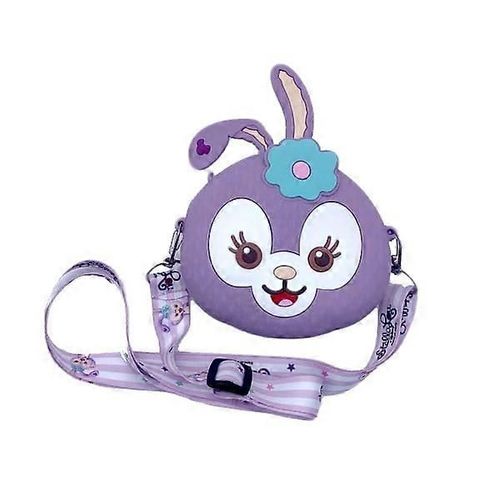 Sac bandoulière en PVC violet lapin pour enfants