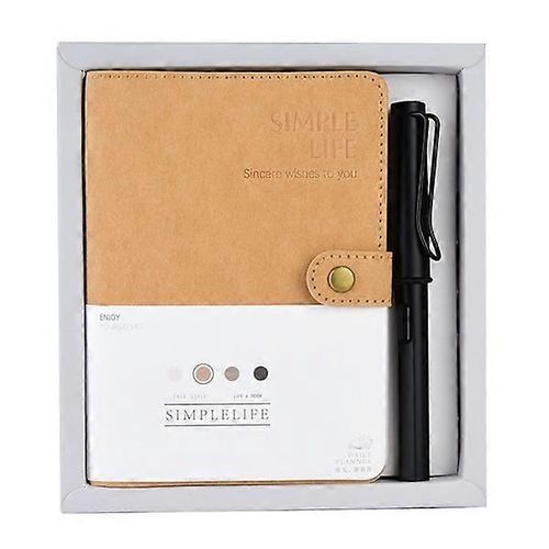 Carnet De Voyage Classique En Cuir Pu Rechargeable (Marron Clair)