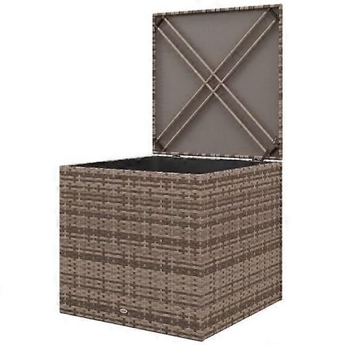 Coffre De Rangement En Polyrotin Rootz - Coffre À Coussins - Coffre De Rangement De Jardin - Imperméable - 75 Cm X 75 Cm X 70 Cm