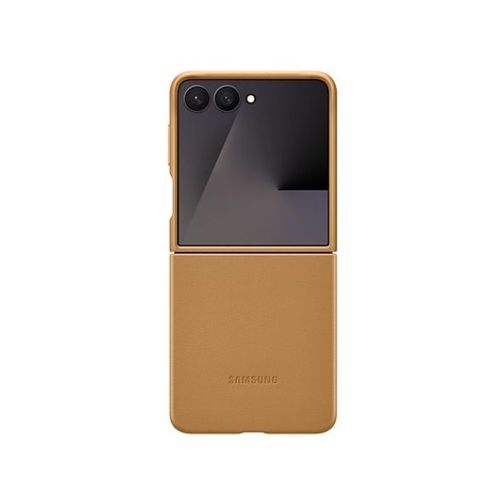 Coque Pour Original Samsung Z Flip 7,De Protection Téléphone Portable Case - Cuir Véritable - Brun