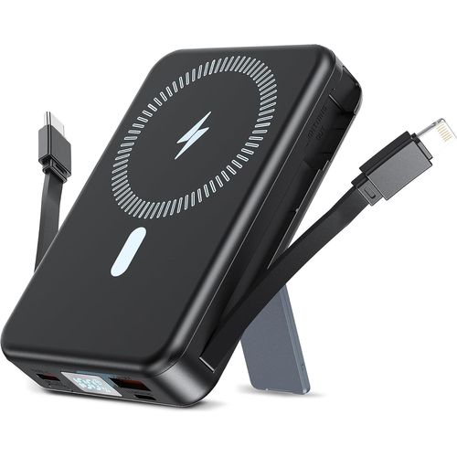 Batterie Externe Power Bank Sans Fil Aspiration Magnétique 10000mah Avec Câble Type C Et Câble Éclair, Charge Rapide Pd 20w Affichage Led, Batterie Portable Pour Iphone 16 15 14 13 12 Pro/Max/Mini Etc