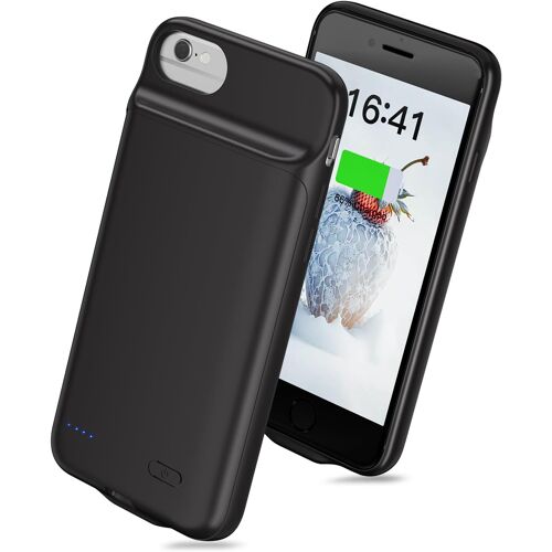 KALANKA-[6800 mAh] Coque batterie pour iPhone 6/6S/7/8, batterie rechargeable de grande capacité, coque de protection portable intelligente de secours pour iPhone 6/6S/7/8 (1 paquet)