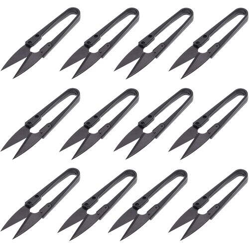 Kalanka-Ciseaux À Fil 12 Pièces Ciseaux À Coudre En Forme De U Mini Petite Pince À Couper Diy Broderie Point De Croix Cutter, Pour La Coupe De Tissu, La Pêche, L'artisanat