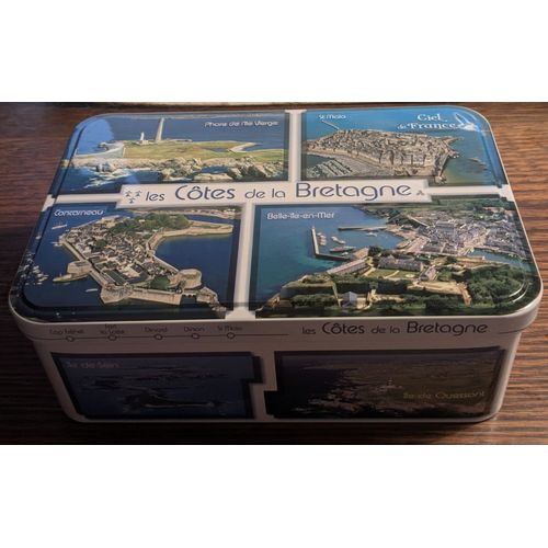 Boite En Métal Vide "Les Côtes De La Bretagne"