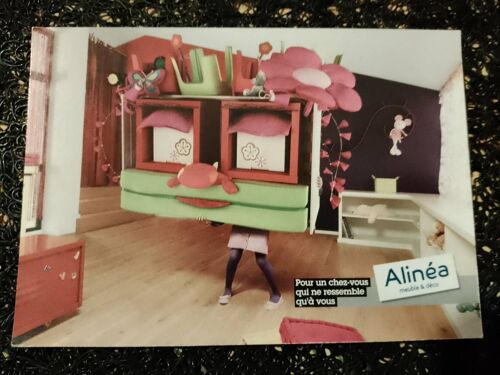 Carte Postale Publicitaire Colorée "Alinéa"Vintage Années 90.