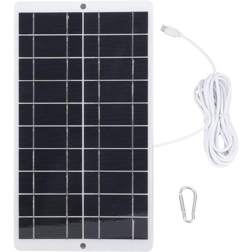 Chargeur De Panneau Solaire 8w 5v, Portable À Faible Consommation D'énergie Avec Sortie Type-C, Pour Téléphone, Sonnette Et Caméra De Surveillance