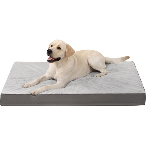 Asfasfq-Panier Coussin Chien Grande Taille, 105 X 70 Cm, Tapis Chien Dehoussable Orthopédique, Lit Matelas Réversible Et Lavable En Machine, Gris