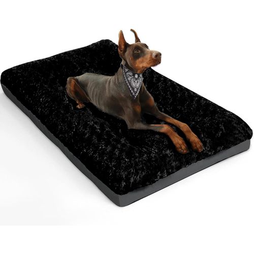 Lit Pour Chien De Grande Taille - Coussin Moelleux Pour Chien De Taille Moyenne - Lavable - Imperméable - Antidérapant - Respirant - Noir - 122 X 76 Cm