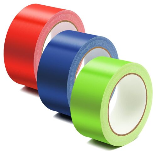 Lot De 3 Rouleaux De Ruban Adhésif Blindé-Multicolore-5 Cm X 10 M-Extra Fort-En Tissu-Multicolore-Étanche-Pour Réparations Industrielles,Marquage,Colmatage (3 Couleurs)