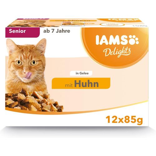 Asfasfq-Iams Advanced Nutrition Chat Senior Assortiment Sachets Humides Poulet, En Gelée - 12 Sachets X 85g