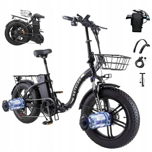 Velo Electrique Pliable Keteles Kf9 Pro Double Moteur 2000w - Batterie 48v 26ah - Autonomie 150km Avec Pneus 20"*4.0 Vtt Homme