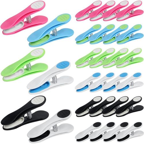 TEPPD-Lot de 30 pinces à linge antidérapantes pour corde à linge, pinces à linge multicolores très résistantes avec clip rembourré doux pour la maison