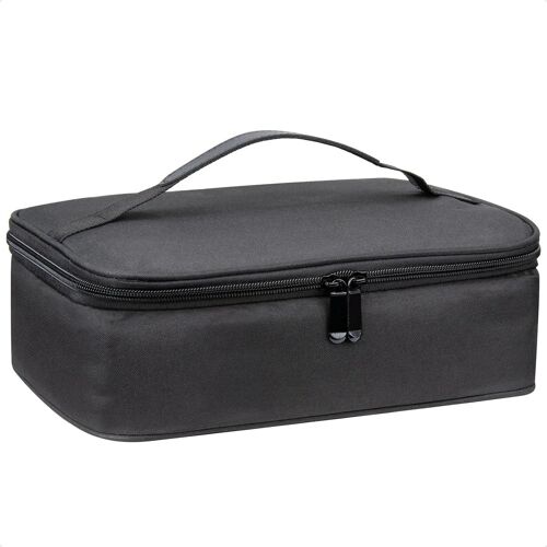 JEXNOVASHOP-Petit sac Isotherme Repas, Sac Glaciere Déjeuner pour Hommes Femmes Garcon Adultes, Panier Repas Imperméable pour Le Bureau, Le Pique-nique et L'activité en Plein Air(Noir)