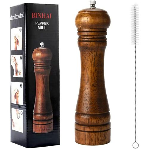 Jexnovashop-Moulin À Poivre, Moulins À Sel Et Poivre, Broyeur À Bois Massif Avec Moulin À Céramique Ajustable 8 Pouces (1 Pièce)