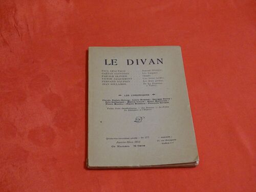 Le Divan . N° 277 . Janvier - Mars 1951 .