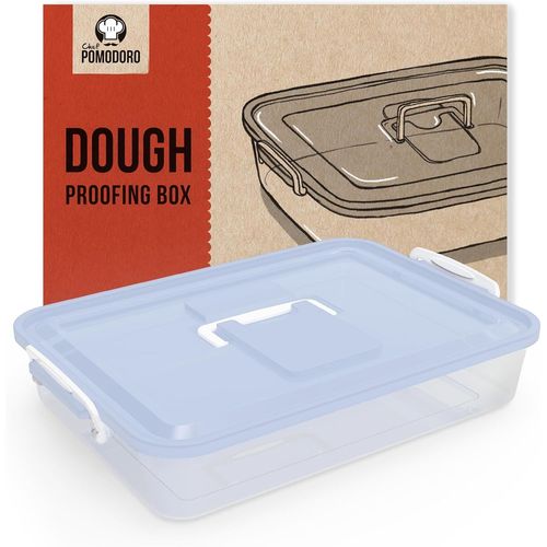 SUBZONAL-Boîtes de Fermentation pour Pizza et Pain - Bac à Pâtons Empilables Boules de Pâte avec Couvercles de Conservation et Poignée de transport (Blau, 35,6 x 27,9 cm)